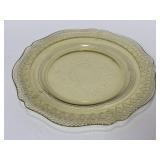 9" Yellow Federal Glass Plate