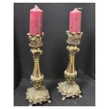 2) 13" Brass Candle Holders