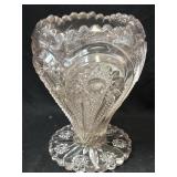 EAPG Zippered Heart Vase 9"-Been Repaired