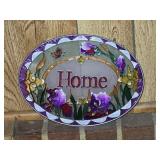 Oval Stained Glass "Home" Panel 9"x 7"