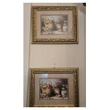 2- Framed Fruit Basket Prints 9½"x 8"