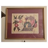 Framed "Curlique Fruit Basket" Print by David