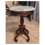 Victorian Marble Top Parlor Table 14"W 20"H