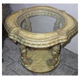 Hollywood Regency Capiz Shell End Table 29"x 29"x