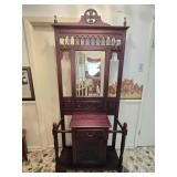 Victorian Style Mahogany Hall Tree 37½"W 15½"D
