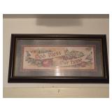 Framed "God Bless Or Home" Print 16¾"x 9"
