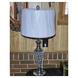Chrome & Crystal Beaded Table Lamp 29" tall