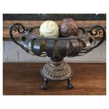 Wrought Iron Pedistal Centerpiece Bowl 20"L 12"W
