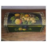Handpainted Wooden Chest 13l¾"L 6"W 5"H