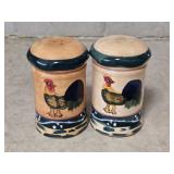 Hand Painted Chicken Salt & Pepper Shakers 4"