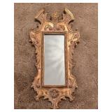 Windsor Gilt-Wood Mirror w/ Ornate Carvings 12"W