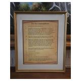 Framed 10 Commandments 16"x 20"