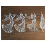4 Acrylic Angel Ornaments 6½"