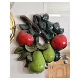 2- Vintage Ceramic Fruit Wall Decor 11"x 13"