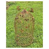 Wire Bird Cage Yard Art 29" tall