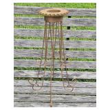 Metal Sprocket Plant Stand 19½" T