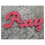 Metal 3D "Pray" Wall Decor 21½"x 9½"