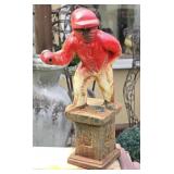 Cast Iron Lawn Jockey Figure 10" tall