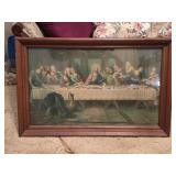 Wooden Framed "Last Supper" Print 34"x 22"