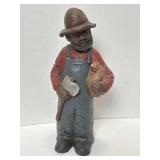 12" Folk Art Figurine Signed J.P. 89-Slight