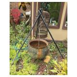 18" Cast Iron Cauldron w/ Tripod Stand
