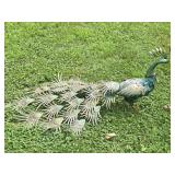 Metal Peacock Yard Decor 52"L 22"T