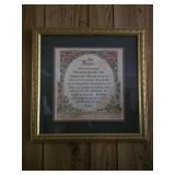 Framed "Our Father Prayer" Print 17"x 17"