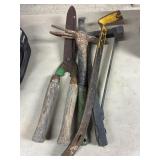 Several Items Inc. Pry Bars, Hedge Trimmer