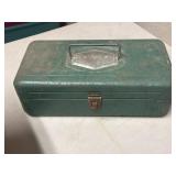 Vintage Metal Tackle Box With Contents