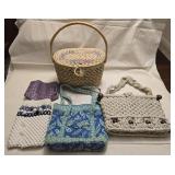 Handbags & Wicker Basket