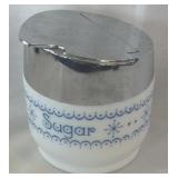 Vintage GEMCO Sugar Bowl Blue & White Snowflake