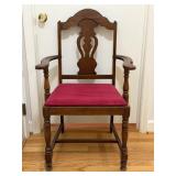 Vintage Chippendale Style Wooden Parlor Armchair