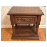 Vintage Style Mark Solid Wood Night Stand With An