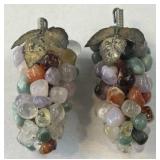 Vintage Bunch of Grapes in Multicolor Agate