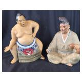 2 Japanese Ceramic Figurines As Pictured