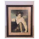 Vintage Framed "A Boy With A Rabbit" Print by Sir