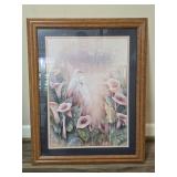 Framed Egrets & Calla Lilies Print by John
