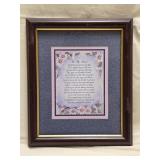 Framed "To My Friend Poem" by Alison Chambers