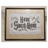 Framed "Home Sweet Home" Needlepoint 20ï¿½"x 16ï¿½"