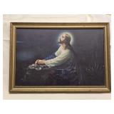 Vintage Framed "Christ on the Mount of Olives"