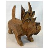 Vintage Hand Carved Scottie Dog With Hinged
