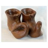 Vintage Hand Carved Wooden Elf Boots Ashtrays