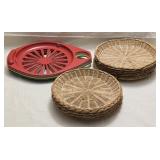 Plastic & 10 Rattan Plate Holders