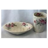 Kernewek Pottery Vanity Set Cup and Soap Dish