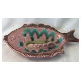 Treasure Craft Pink and Teal Glazed Ceramic Fish