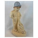Vintage Chalk Ware Plaster Boy & A Goose Figurine