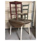 Vintage Drop Leaf Table  41ï¿½ D 30ï¿½ T, Tall Side