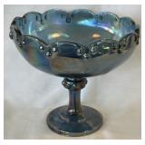 Vintage Indiana Glass Blue Iridescent Carnival