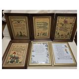 Framed Needlepoint Prints & Poems
