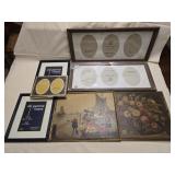Picture Frames & 2 Vintage Framed Prints